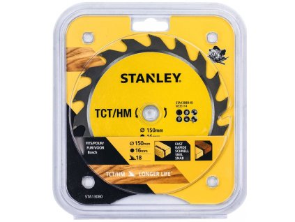 STA13080-XJ STANLEY PILOVÝ KOTOUČ TCT / HM 150 X 16 MM, PRO PODÉLNÉ ŘEZY, 18 ZUBŮ
