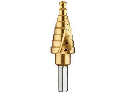 DT90248 DEWALT 6 - 20 MM TITANOVÝ STUPŇOVITÝ VRTÁK, PROTIPROKLUZOVÁ STOPKA O PRŮMĚRU 10 MM