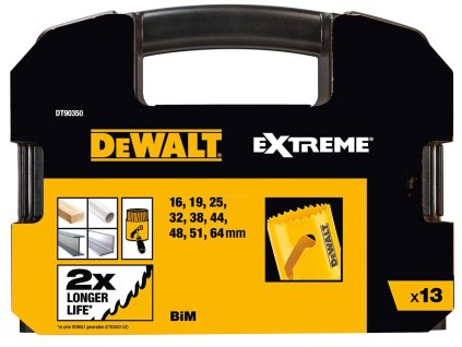 DT90350 DEWALT 13DÍLNÁ SADA BIMETALOVÝCH VYKRUŽOVACÍCH KORUNEK