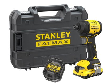 SFMCF811D1T-QW STANLEY 18V AKU BEZUHLÍKOVÁ V20 RÁZOVÝ UTAHOVÁK 1/4", 1 X 2,0 AH BATERIE, NABÍJEČKA, KUFR T-STAK