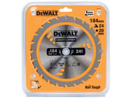 DT1951-QZ DEWALT PILOVÝ KOTOUČ 184 X 20, 24 ZUBŮ