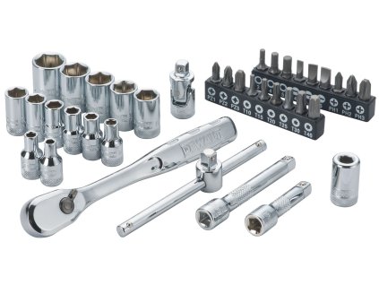 DWMT19238-1 DEWALT 37DÍLNÁ SADA BITŮ A HLAVIC S RÁČNOU 1/4"