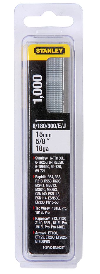 1-SWK-BN0625T STANLEY KOLÁŘSKÉ HŘEBÍČKY 8/300/E/J, 15MM, 1000KS