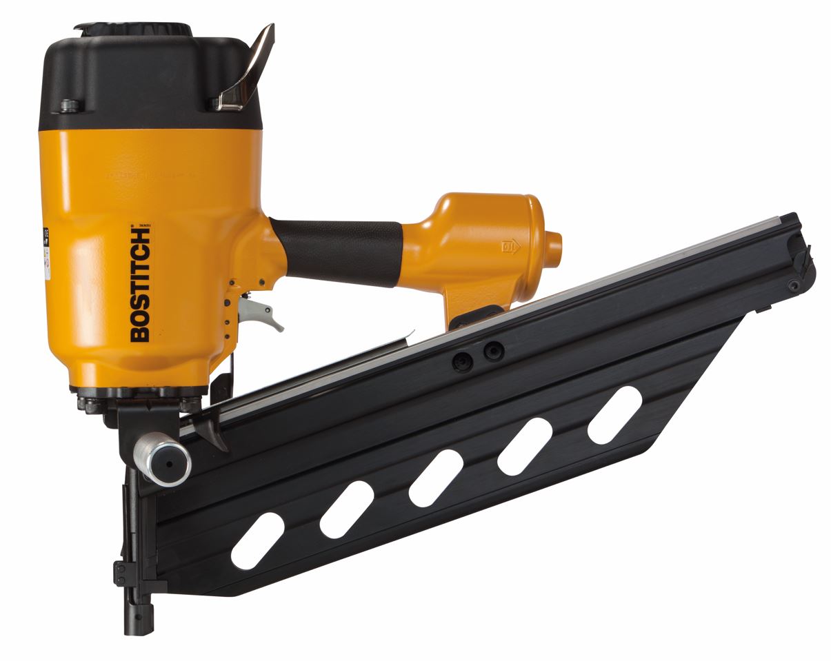 BOSTITCH BRT130-E Velká pneumatická hřebíkovačka s lištovým zásobníkem pro hřebíky KB v pásku, délky 100-130mm se sklonem zásobníku 21°