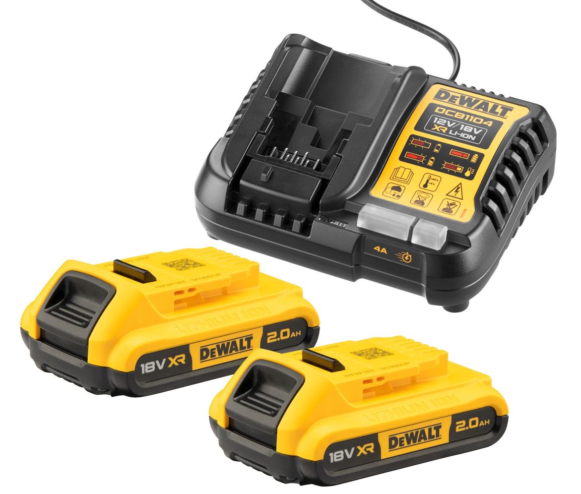 DCB1104D2-QW DEWALT XR NABÍJEČKA + 2 X 18V BATERIE S KAPACITOU 2,0 AH