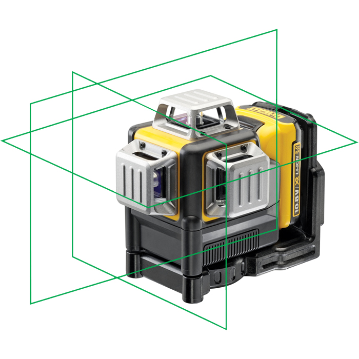 DCE089D1G DeWALT 10,8VOLT AKU KŘÍŽOVÝ, 3X ZELENÝ PAPRSEK 360°, 1 X 2,0AH AKU XR LI-ION