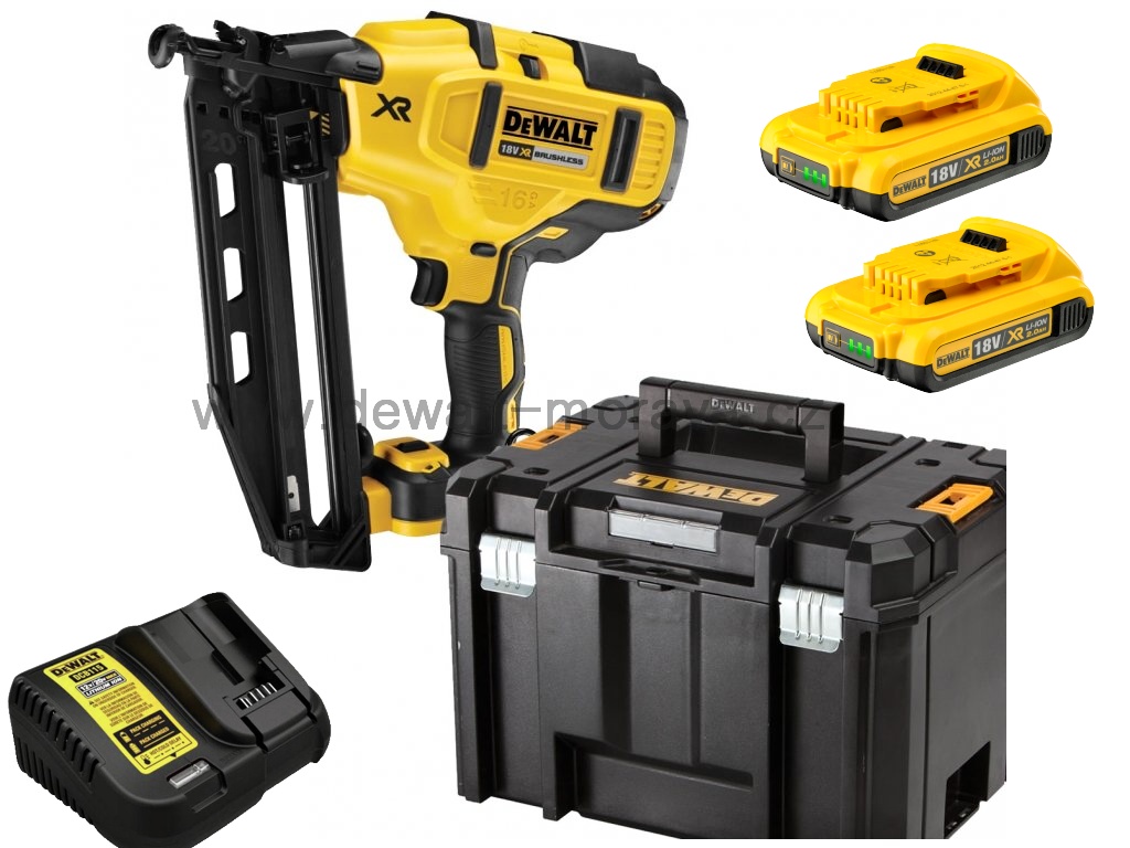 DCN660D2 DeWALT Bezuhlíková nastřelovací pistole 18VOLT, 2 X 2,0 Ah BATERIE XR LI-ION, 32-63mm