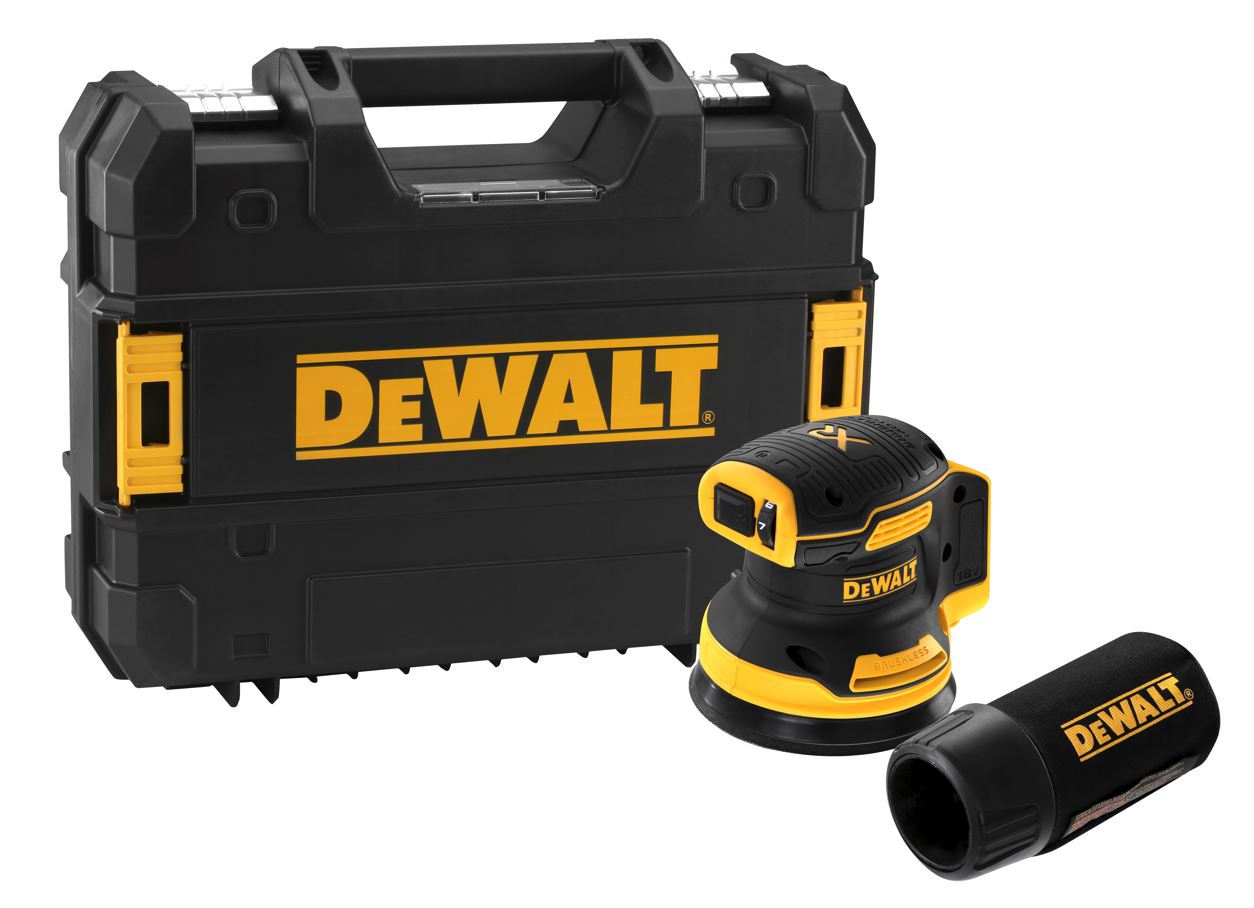 DCW210NT DEWALT 18 V AKU EXCENTRICKÁ BRUSKA 125MM, BEZ BATERIE A NABÍJEČKY, V KUFRU T-STAK
