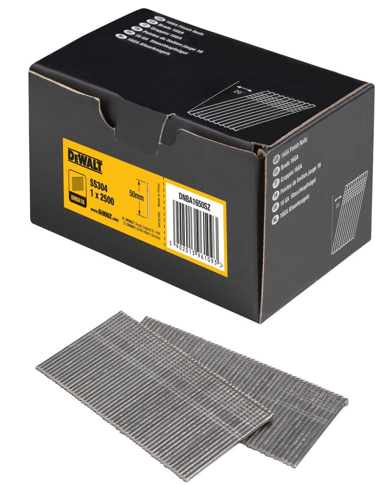 DNBA1650SZ DEWALT KOLÁŘSKÉ HŘEBÍČKY NEREZ 50MM 2500ks / balení pro DCN660