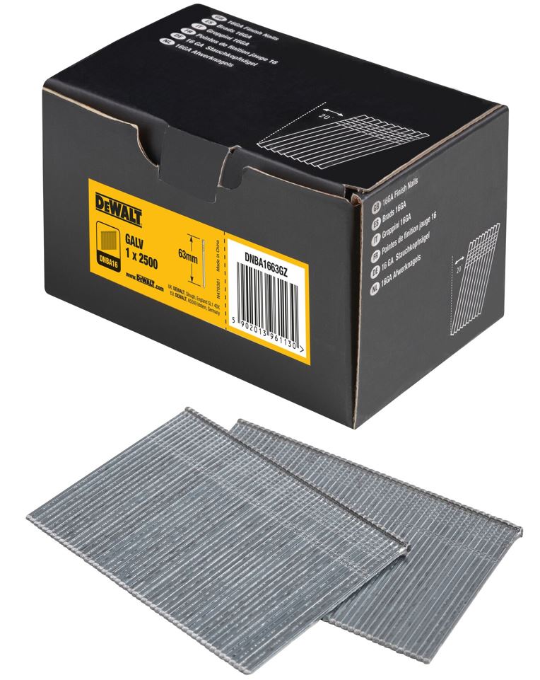 DNBA1663GZ DeWALT hřebíky délky 63mm - pozink - pro DCN660 hřebíkovačku
