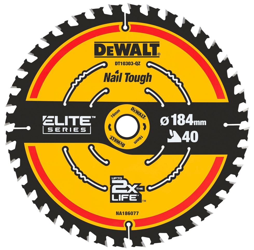 DT10303 DeWALT Pilový kotouč pro kot. pily 184x16mm 40 zub. ATB +20°, jemný řez