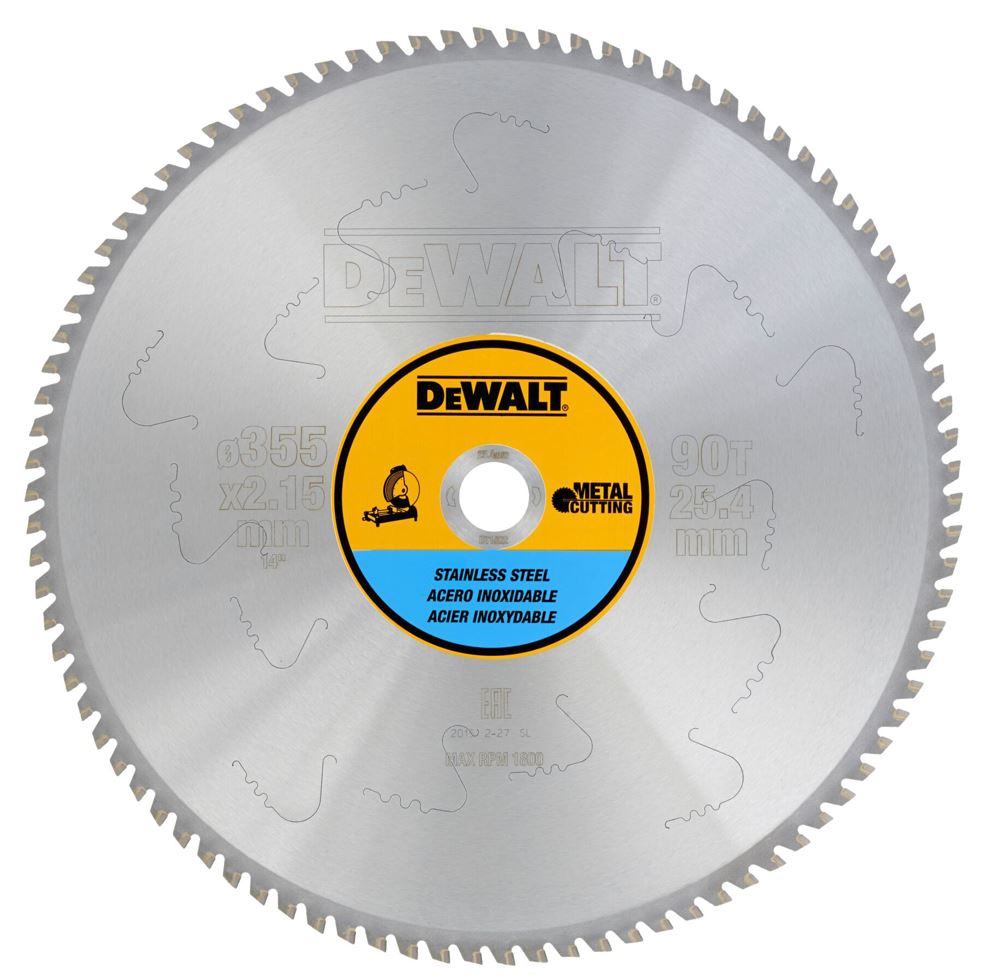 DT1922 DeWALT Pilový kotouč 355x25,4mm 90zub - nerezová ocel pro DW872