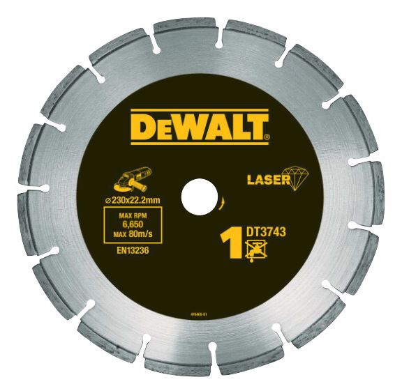 DT3743 DEWALT DIAMANTOVÝ LASER KOTOUČ 230 X 22,2MM PRO STAVEBNÍ MATERIÁLY