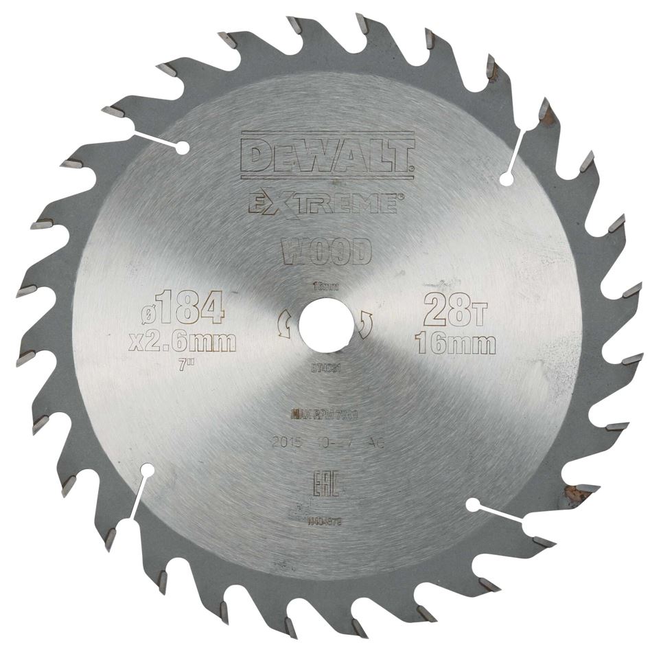 DT4031 Pilový kotouč DeWALT 184x16mm, 28zubů, ATB 25° pro univerzální řez