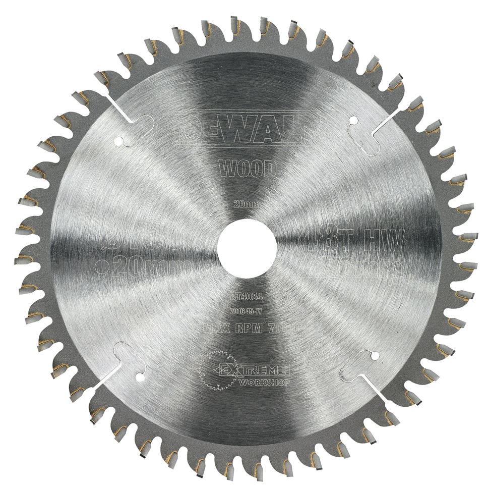 DT4084 DEWALT PILOVÝ KOTOUČ NA HLINÍK 160 x 20mm, 48ZUBŮ, TCG -5°, JEMNÝ ŘEZ