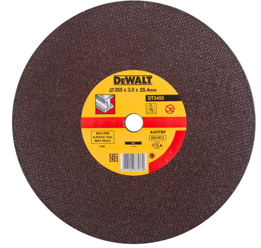 DT3450 DEWALT KOTOUČ 355 X 25,4 X 3,0 MM PRO ROZBRUŠOVAČKY PRO ŘEZÁNÍ KOVU