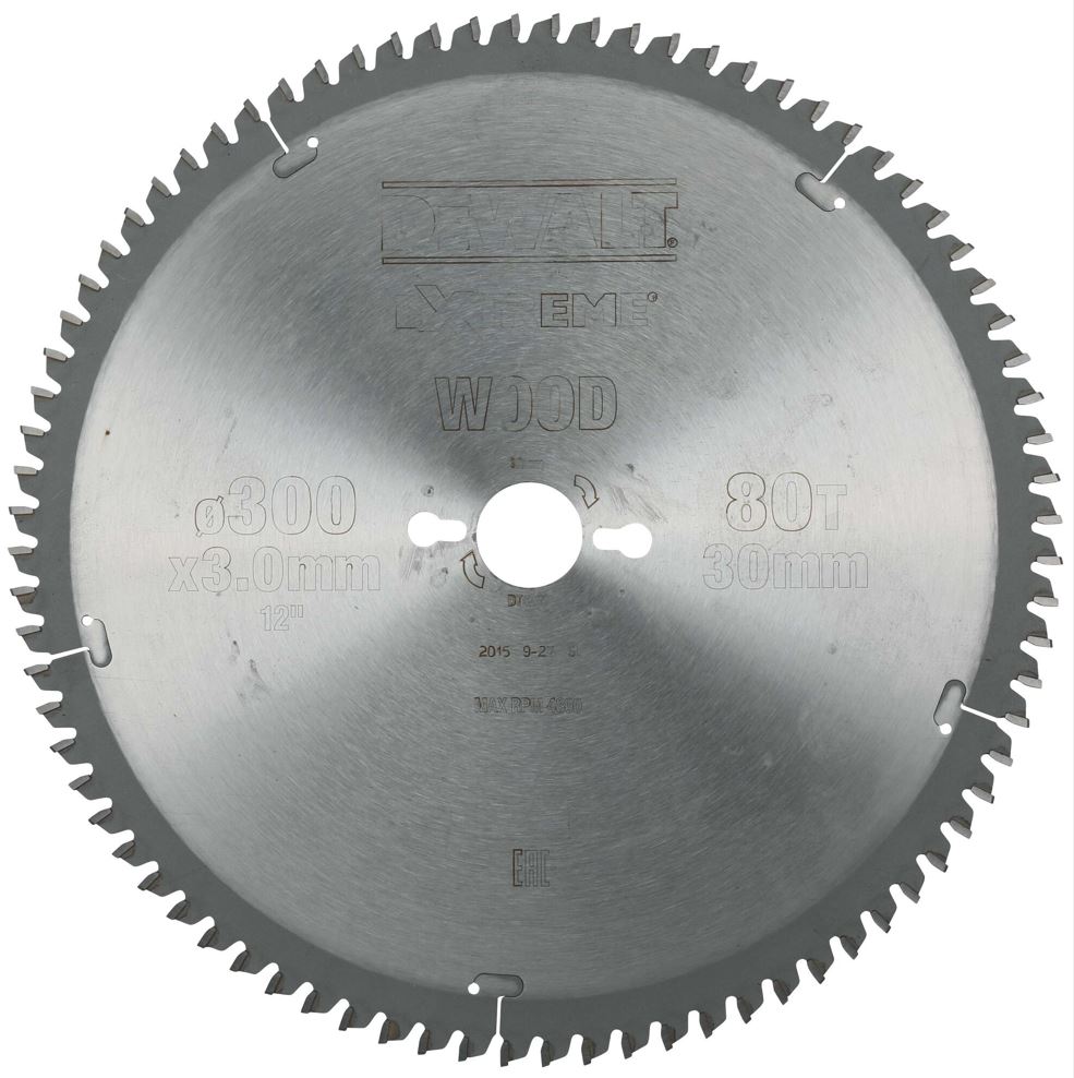 DT4281 DeWALT Pilový kotouč EXTREME 300x30mm, 80 zubů, TCG -5°, dýha, laminát, hliník