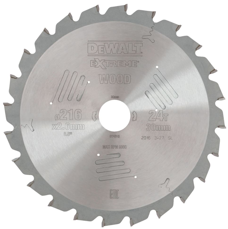 DT4310 Pilový kotouč DeWALT 216x30mm, 24zubů, ATB -5° pro rychlý podélný řez