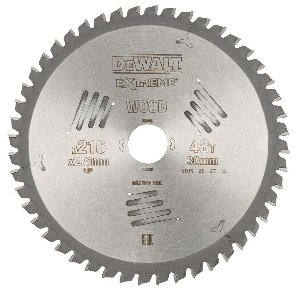 DT4320 Pilový kotouč DeWALT 216x30mm, 48zubů, ATB -5° pro rychlý podélný řez