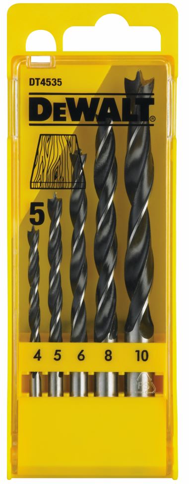 DT4535 DEWALT 5DÍLNÁ SADA VRTÁKŮ DO DŘEVA