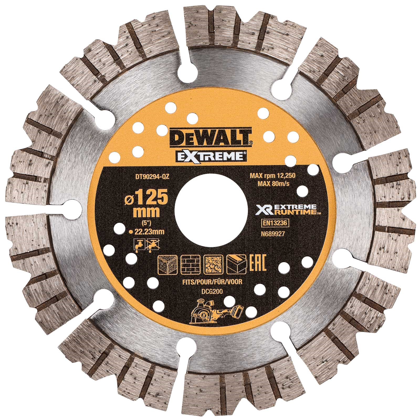 DT90294 DEWALT DIAMANTOVÝ KOTOUČ 125 X 22,2MM PRO DRÁŽKOVAČKU DCG200