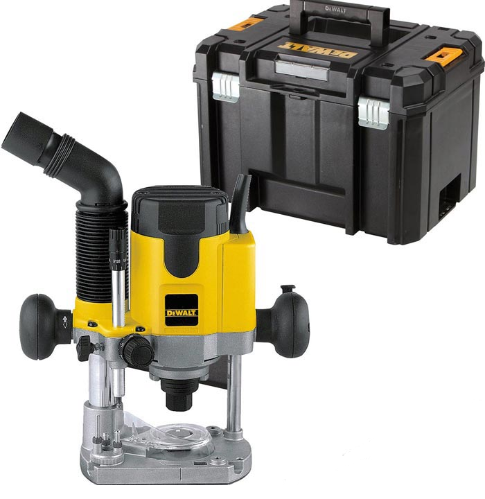 DW621KT DEWALT HORNÍ FRÉZKA 55MM, 1100W, 3,1 KG, KLEŠTINY 6-8MM + KUFR T-STAK