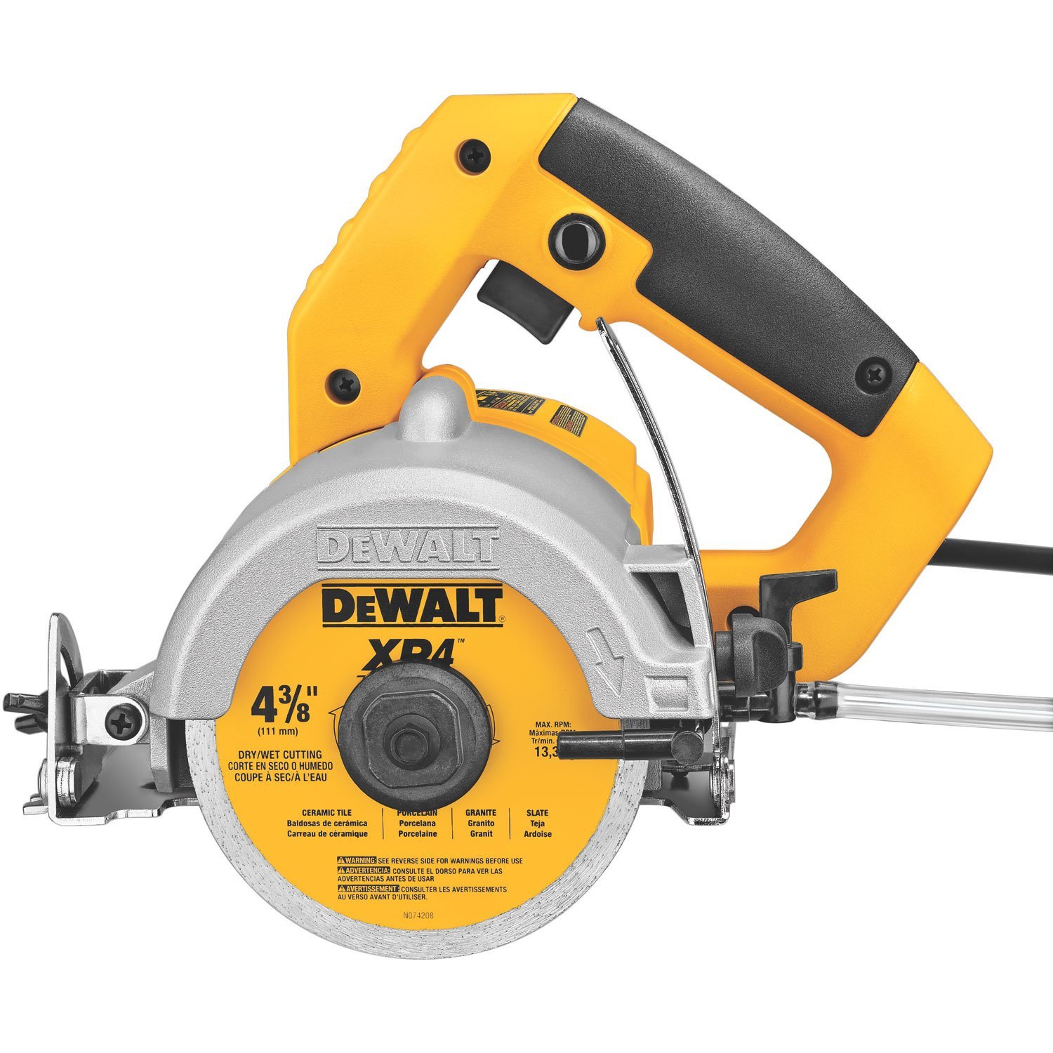 DWC410 DEWALT RUČNÍ ŘEZAČKA OBKLADŮ 110MM, 1300W, MOKRÉ I SUCHÉ ŘEZÁNÍ