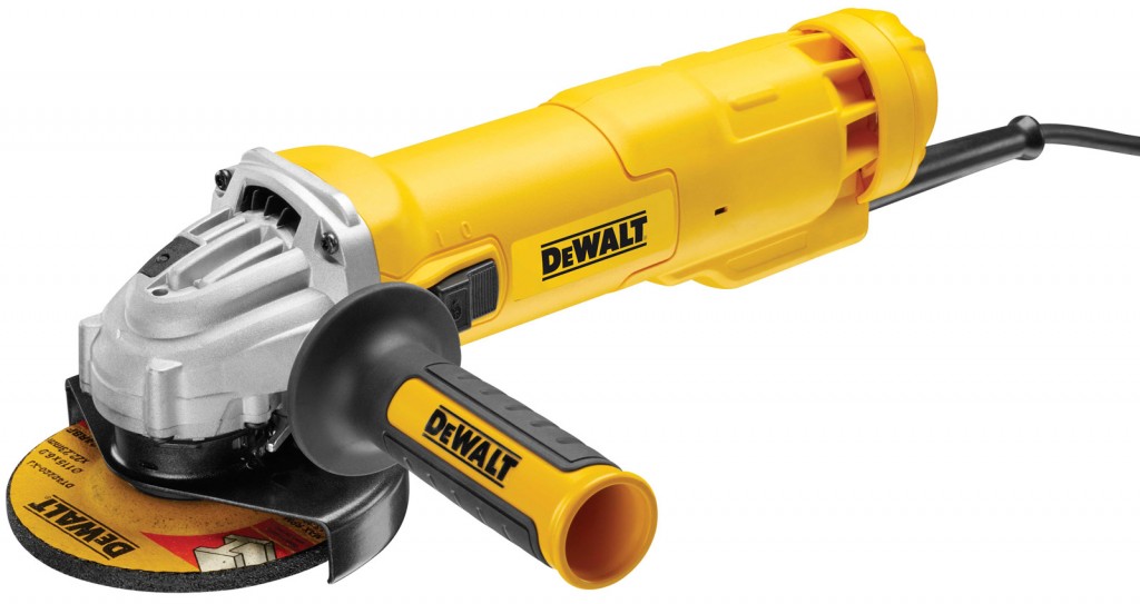 DWE4206 DEWALT ÚHLOVÁ BRUSKA 115MM , 1 010W, BOČNÍ, POSUVNÝ SPÍNAČ,