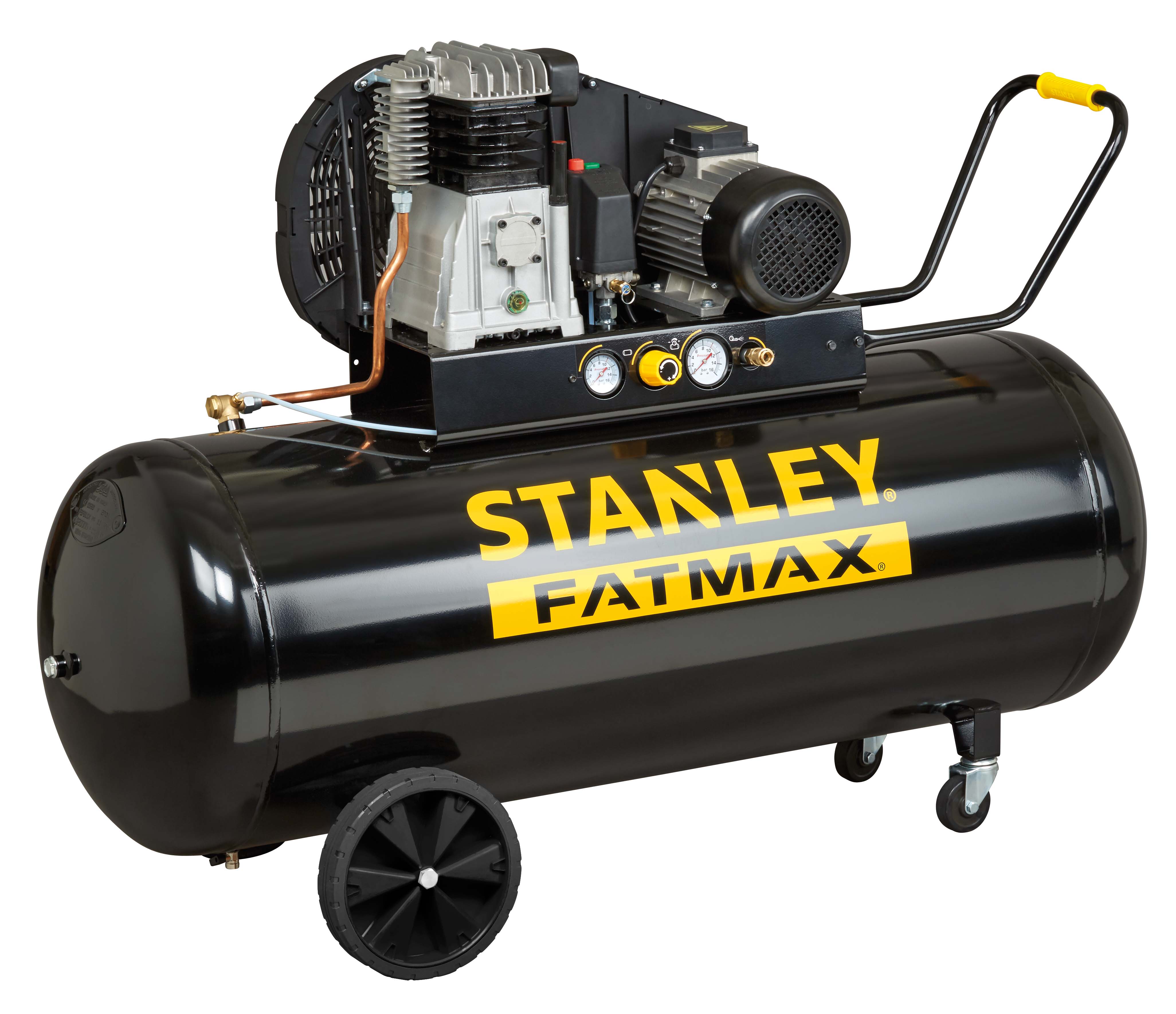 STANLEY B 480/10/200T Kompresor 2válcový, 3FÁZOVÝ, řemenový, olejový, PROFI, s nádrží 200L a tlakem 10Bar