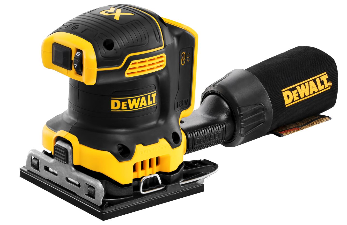 DCW200N DEWALT 18V AKU VIBRAČNÍ BRUSKA, BEZ AKU A NABÍJEČKY, V KRABICI