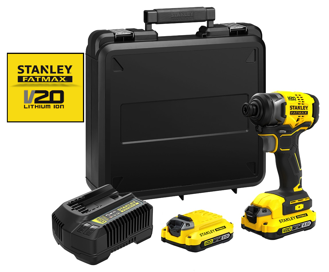 Stanley SFMCF810D2K-QW 18V STANLEY® FATMAX® V20 BRUSHLESS AKU RÁZOVÝ UTAHOVÁK 1/4