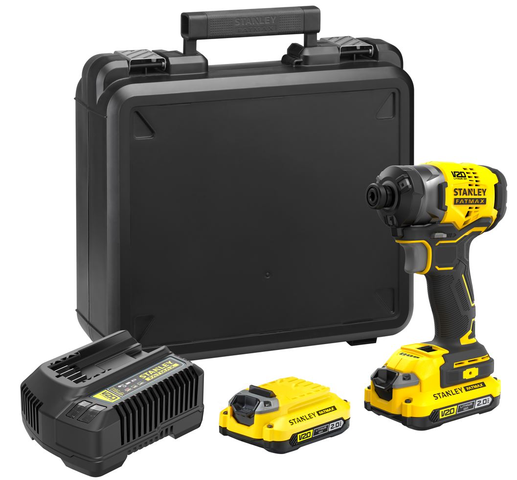 SFMCF820D2K-QW 18V STANLEY FATMAX V20 BRUSHLESS TŘÍRYCHLOSTNÍ AKU RÁZOVÝ UTAHOVÁK 1/4