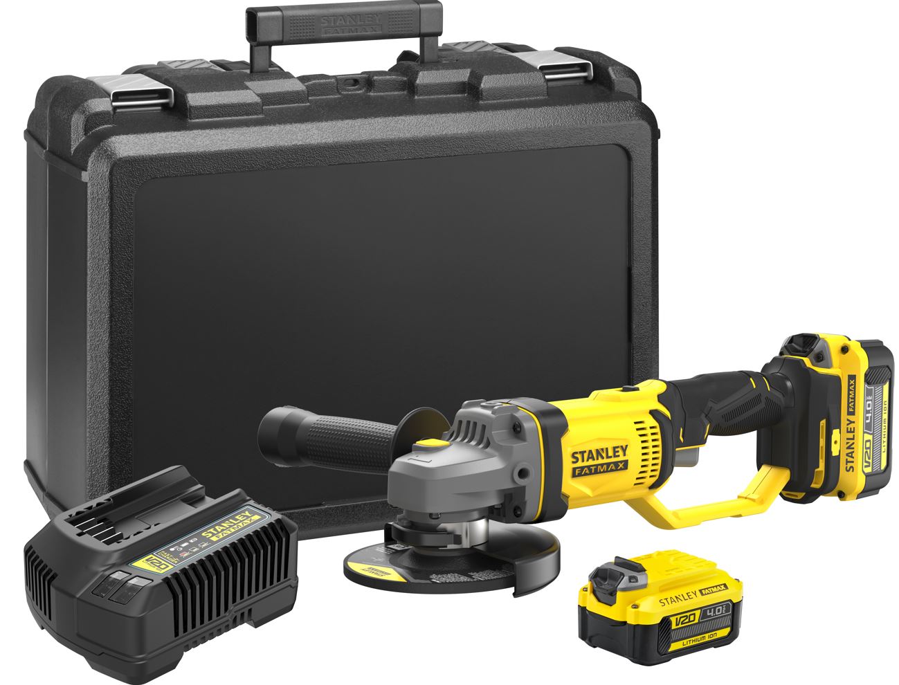 SFMCG400M2K-QW 18V STANLEY FATMAX V20 BRUSHLESS AKU ÚHLOVÁ BRUSKA 125MM