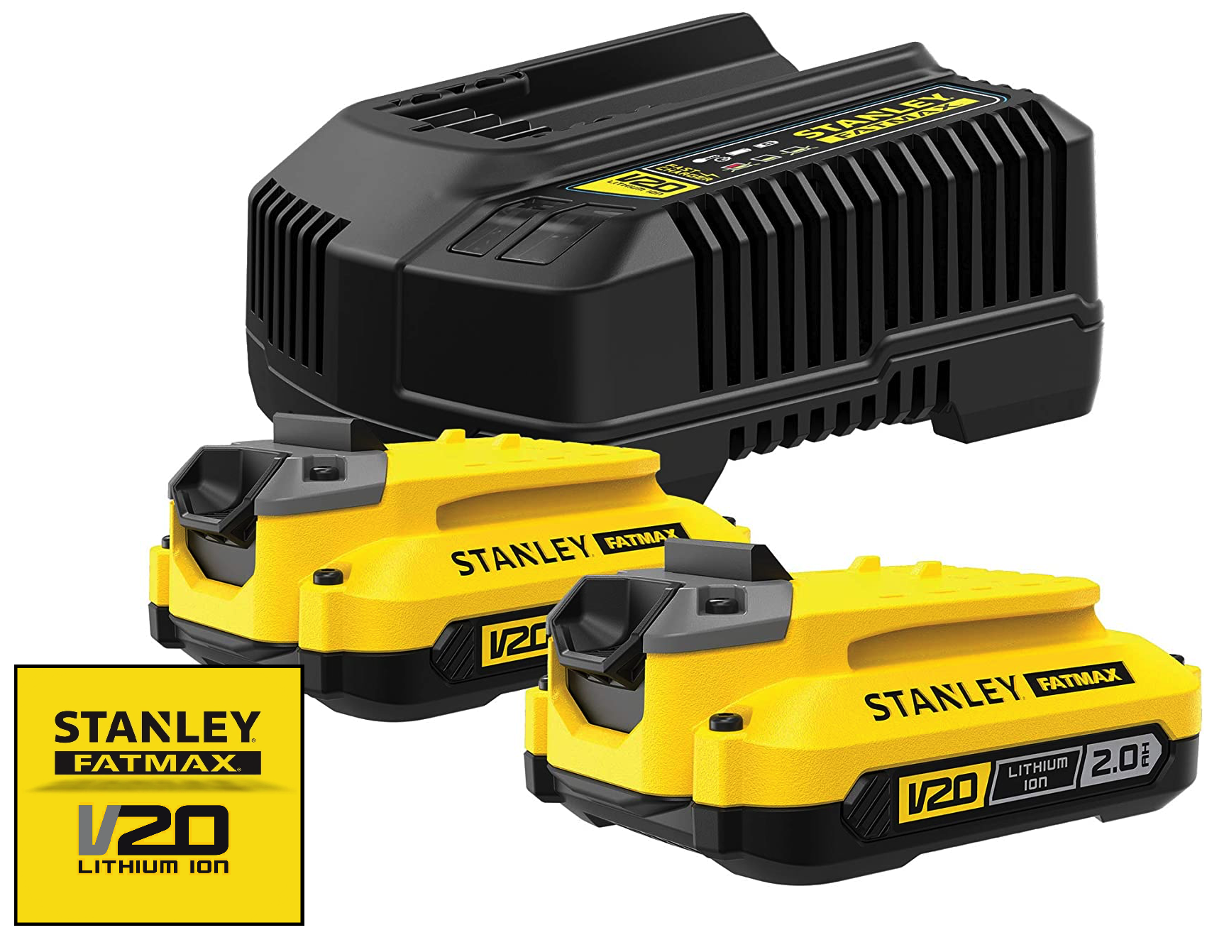 Stanley SFMCB12D2-QW 18V STANLEY® FATMAX® V20 STARTOVACÍ SADA 2,0AH