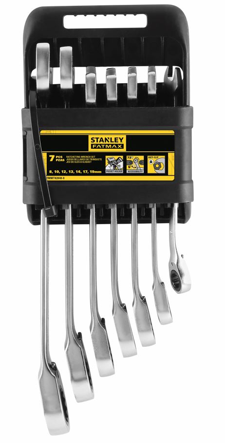 FMMT82848-0 STANLEY FATMAX 7 DÍLNÁ SADA RÁČNOVÝCH OČKOPLOCHÝCH KLÍČŮ (8-19MM)