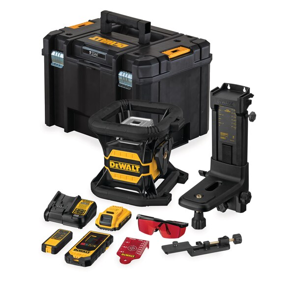 DCE080D1RS DEWALT 18V AKU SAMONIVELAČNÍ ROTAČNÍ LASER S ČERVENÝM PAPRSKEM S TOOLCONNECT