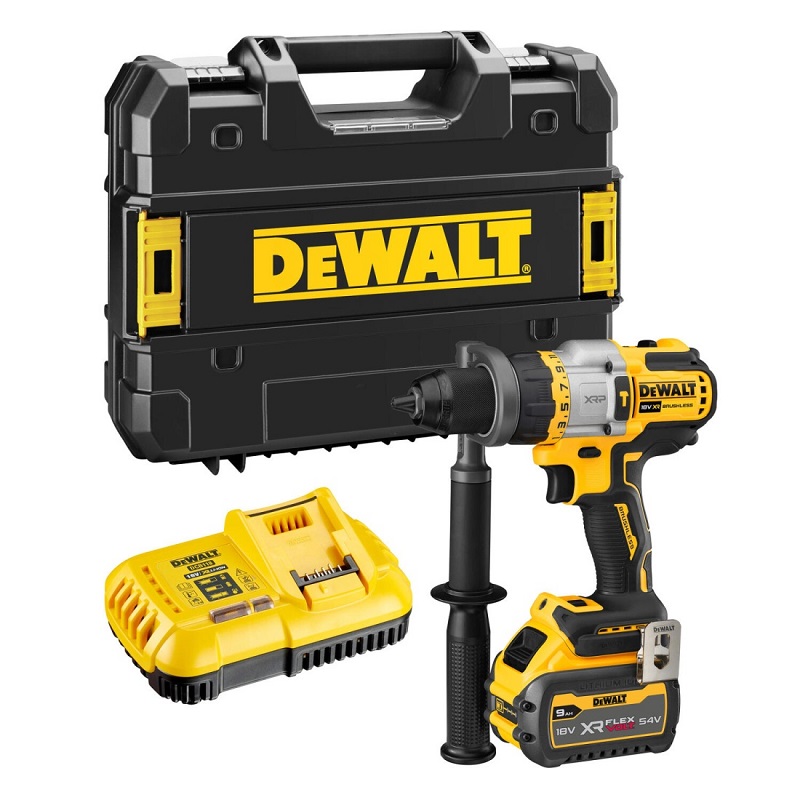 DCD999X1 DEWALT AKU 18V XRP FLEXVOLT ADVANTAGE PŘÍKLEPOVÁ VRTAČKA, 1 X 9,0 AH, NABÍJEČKA, KUFR T-STAK