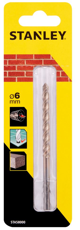 STA58000 STANLEY PŘESNÝ VRTÁK DO ZDIVA Ø 6,0 X 100/60 MM