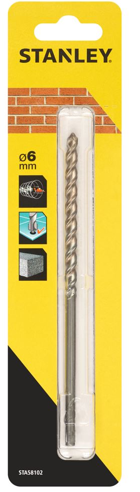 STA58102 STANLEY PŘESNÝ VRTÁK DO ZDIVA Ø 6,0 X 150/80 MM