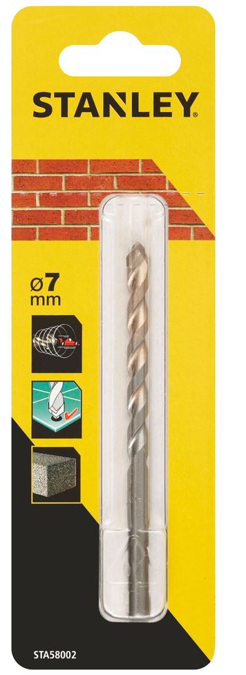 STA58002 STANLEY PŘESNÝ VRTÁK DO ZDIVA Ø 7,0 X 100/60 MM