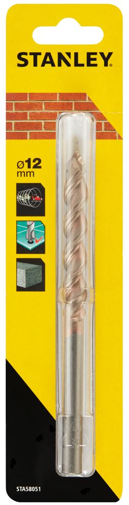 STA58051 STANLEY PŘESNÝ VRTÁK DO ZDIVA Ø 12,0 X 150/80 MM
