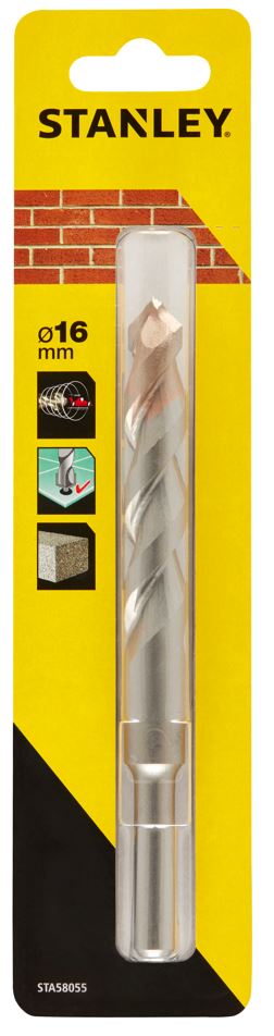 STA58055 STANLEY PŘESNÝ VRTÁK DO ZDIVA Ø 16,0 X 150/80 MM
