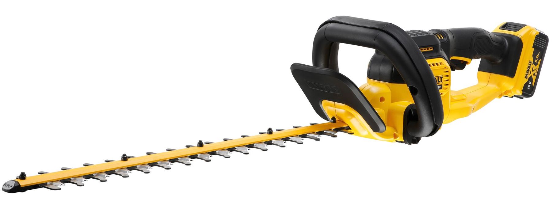 DCMHT563P1 DEWALT 18V AKU BEZUHLÍKOVÝ PLOTOSTŘIH, 1 X BATERIE 5,0 AH, NABÍJEČKA