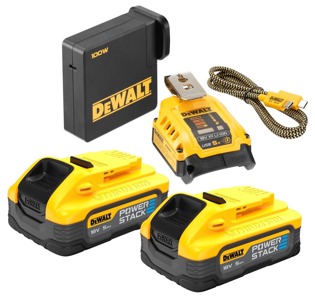DCB094H2 DEWALT USB-C NABÍJECÍ KIT, 2 X POWERSTACK 5,0 AH