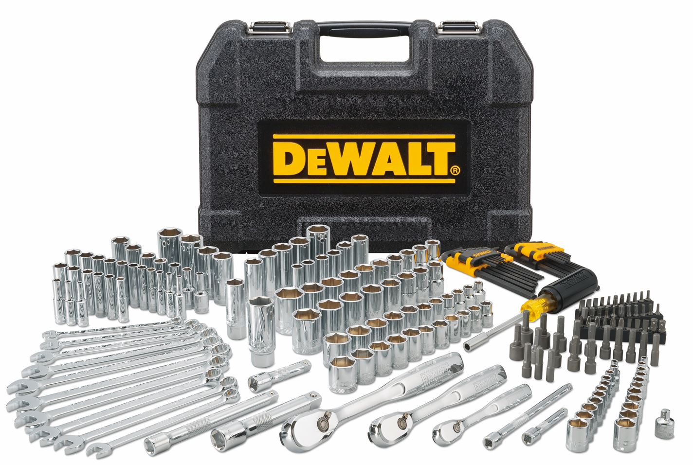 DWMT81534-1 DEWALT 205DÍLNÁ SADA S RÁČNOU 1/4, 3/8 A 1/2