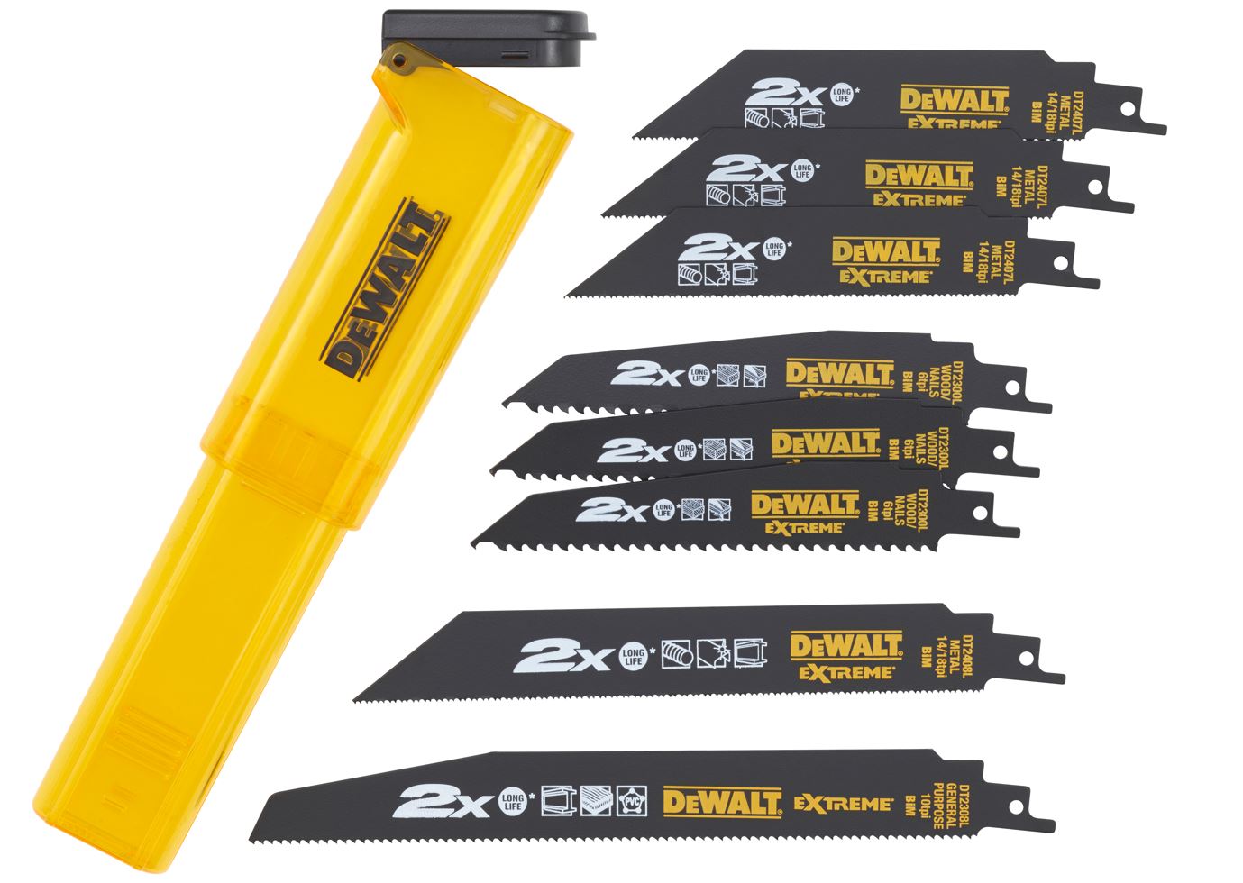 DT2443L DEWALT 8DÍLNÁ SADA EXTREME PILOVÝCH PLÁTKŮ