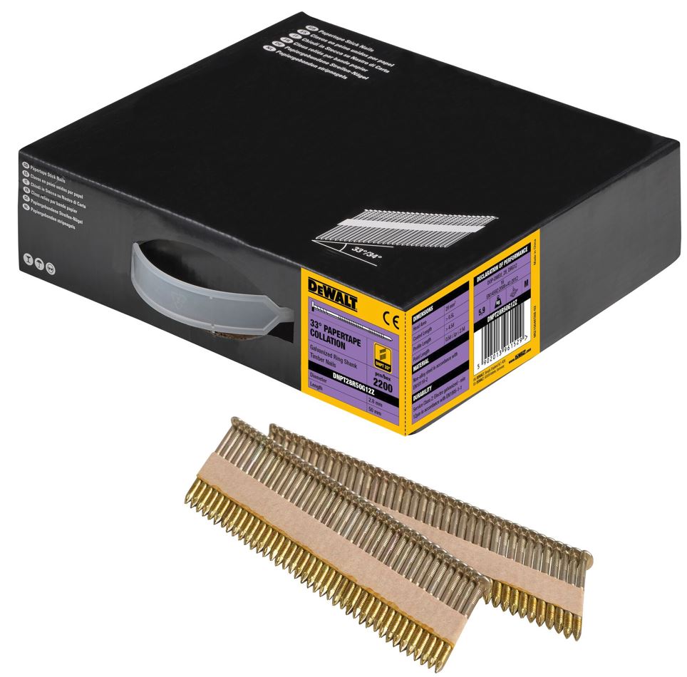 DNPT28R50G12Z DEWALT KONVEXNÍ HŘEBÍKY 2,8 X 50 MM, 2200 KS, GALVANIZOVANÉ