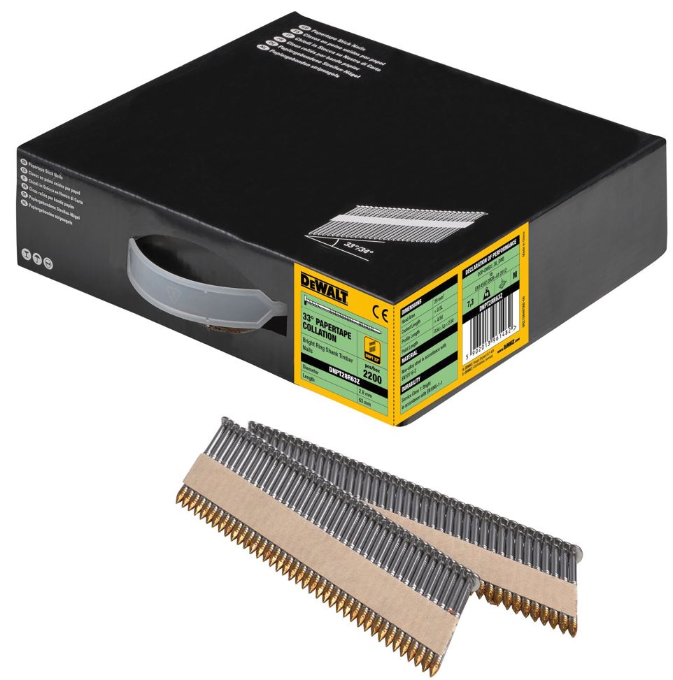 DNPT28R63Z DEWALT KONVEXNÍ HŘEBÍKY 2,8 X 63 MM, 2200 KS