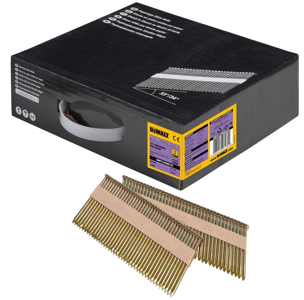 DNPT31R90G12Z DEWALT KONVEXNÍ HŘEBÍKY 3,1 X 90 MM, 2200 KS, GALVANIZOVANÉ