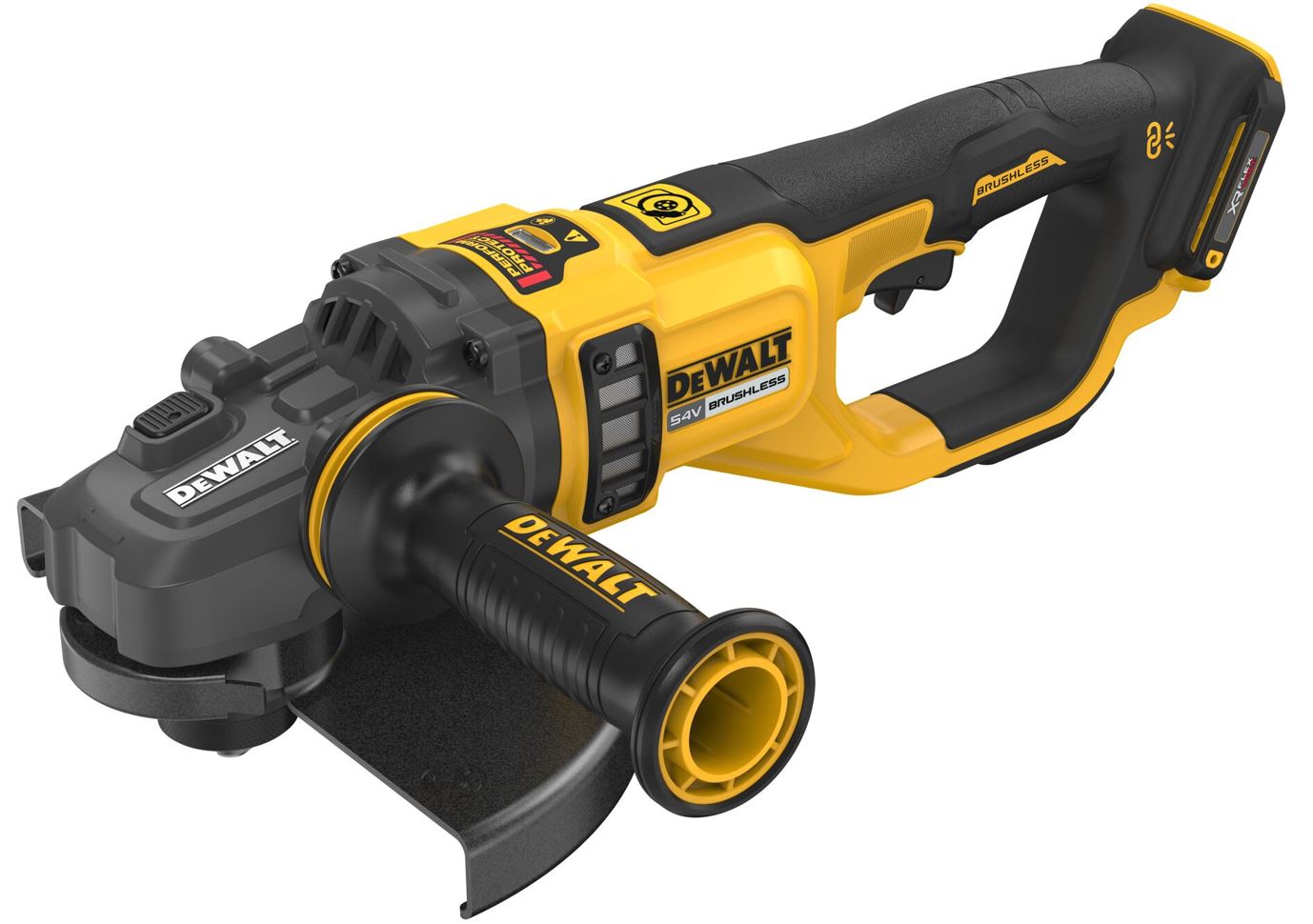 DCG460N DEWALT AKU 54V ÚHLOVÁ BEZUHLÍKOVÁ BRUSKA FLEXVOLT 230MM, BEZ BATERIE A NABÍJEČKY